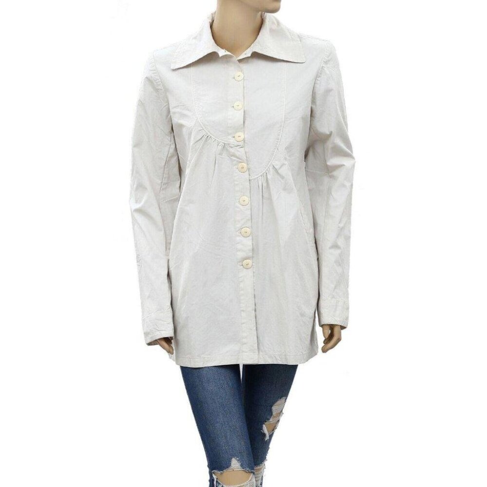 Ewa I Walla Buttondown Peasant Lagenlook Vintage Coatigan Jacket Top S